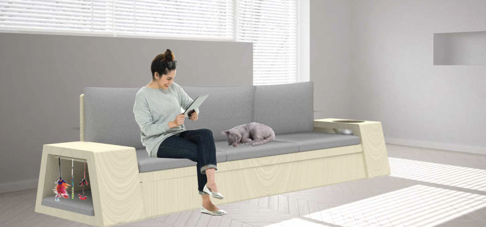 Sofa with Pet Play Space