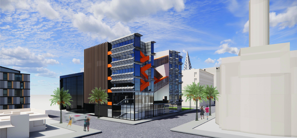 Corner of Hollywood Blvd and Highland Ave Exterior Rendering