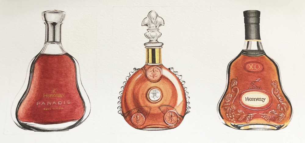 Watercolor Cognac Props