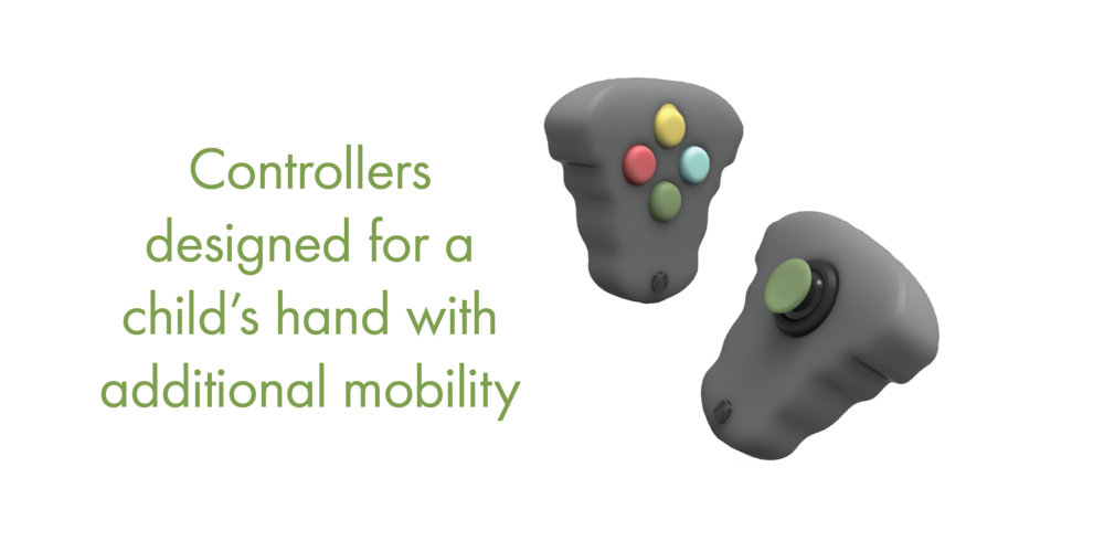 Controllers designed for a child’s hand with additional mobility