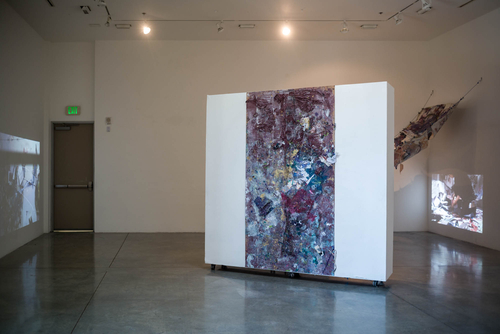 PROCESSING… hands-and-elbows, 100”x 48”, Mixed Media on Plywood Panel, 2021 